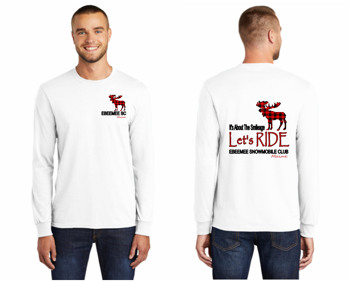 Ebeemee SC™  Let's RIDE Unisex White Long Sleeve, T-shirt